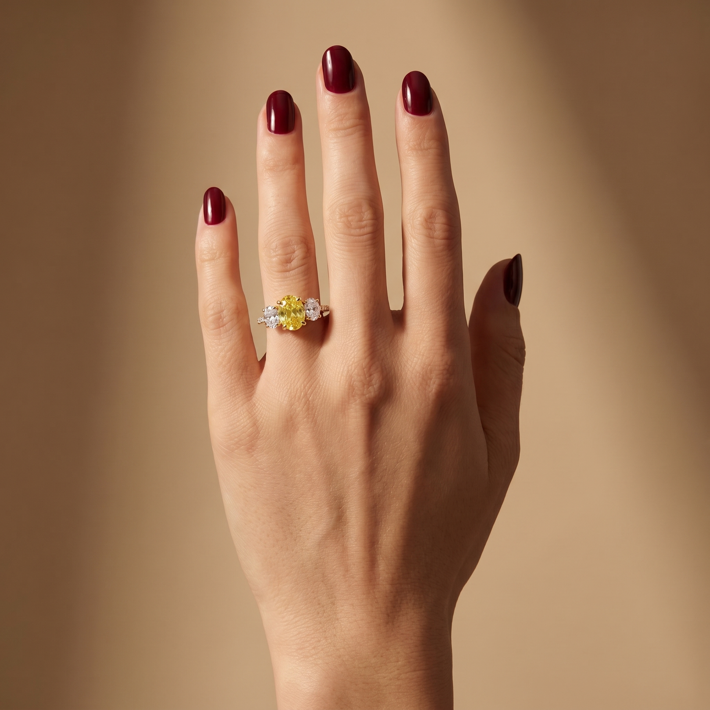 Velara Trilogy Pavé Ring – Yellow Sapphire
