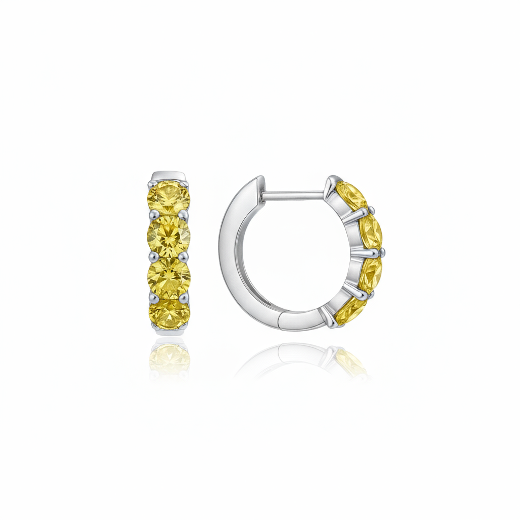 Linea Chunky Hoop Earrings – Yellow Sapphire