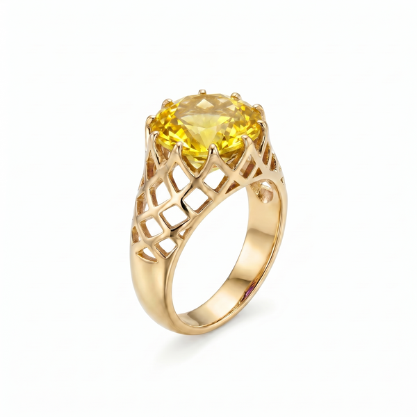 Juno Trellis Ring – Yellow Sapphire