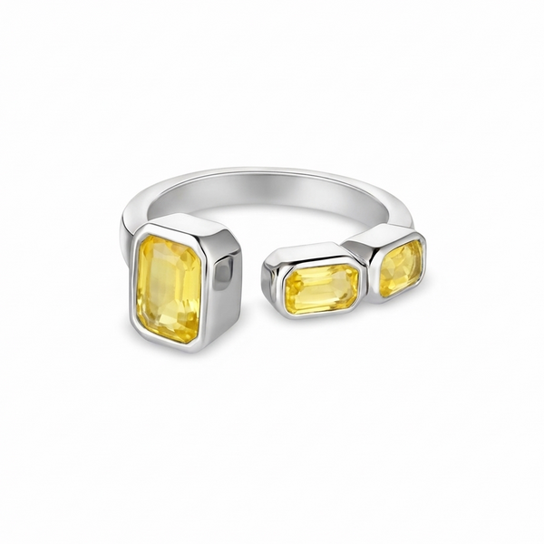 Nexus Frame Open Ring – Yellow Sapphire