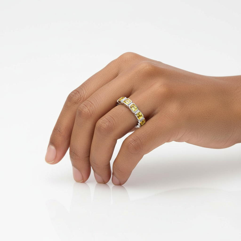 Nexus Lateral Eternity Ring – Yellow Sapphire