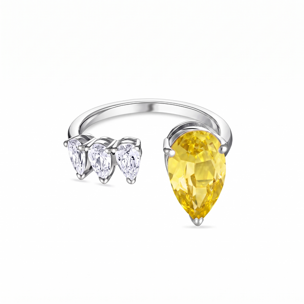 Nova Flare Open Ring – Yellow Sapphire