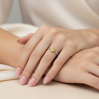 Velara Solitaire Ring – Yellow Sapphire