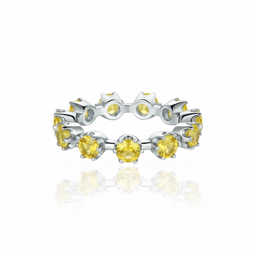 Linea Maxi Station Ring – Yellow Sapphire