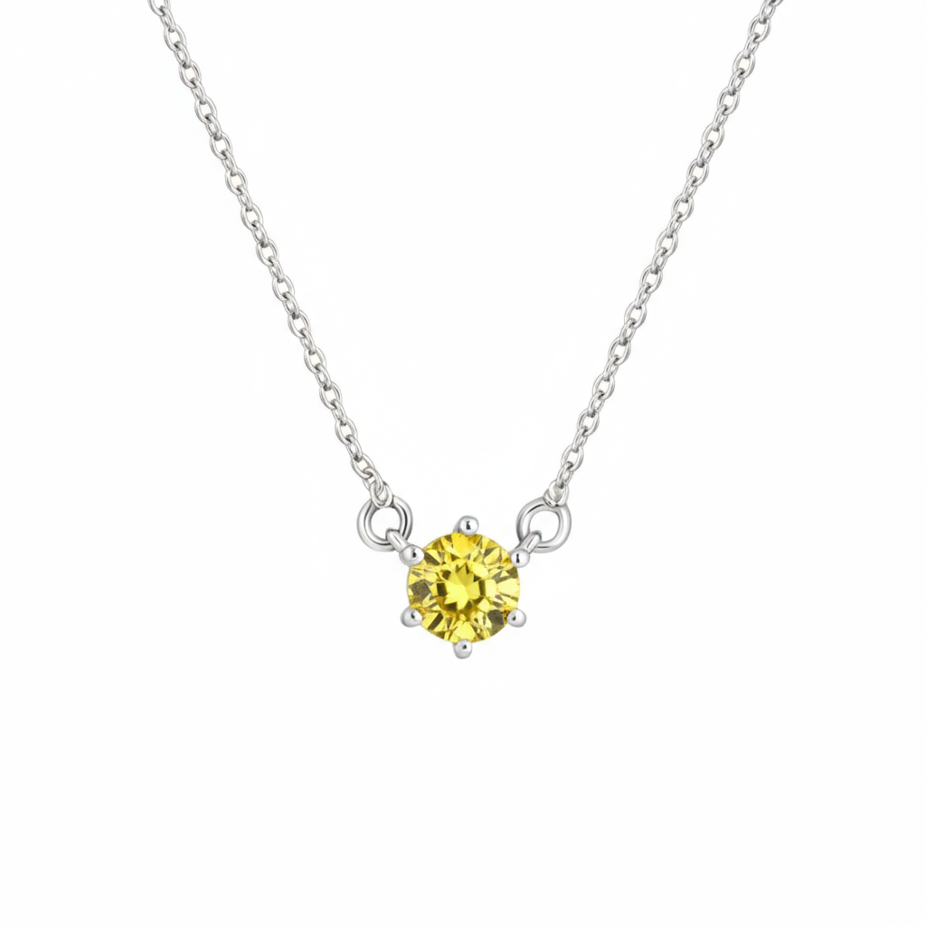 Juno Solitaire Necklace – Yellow Sapphire