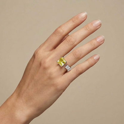 Aria Princess Open Ring – Yellow Sapphire