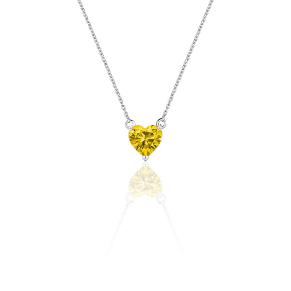 Amore Mini Solitaire Necklace – Yellow Sapphire