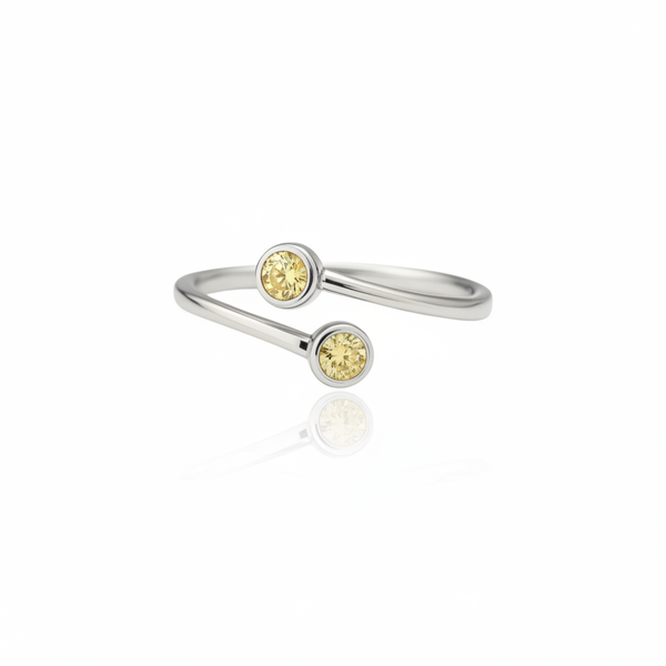 Forma Bypass Ring – Yellow Sapphire