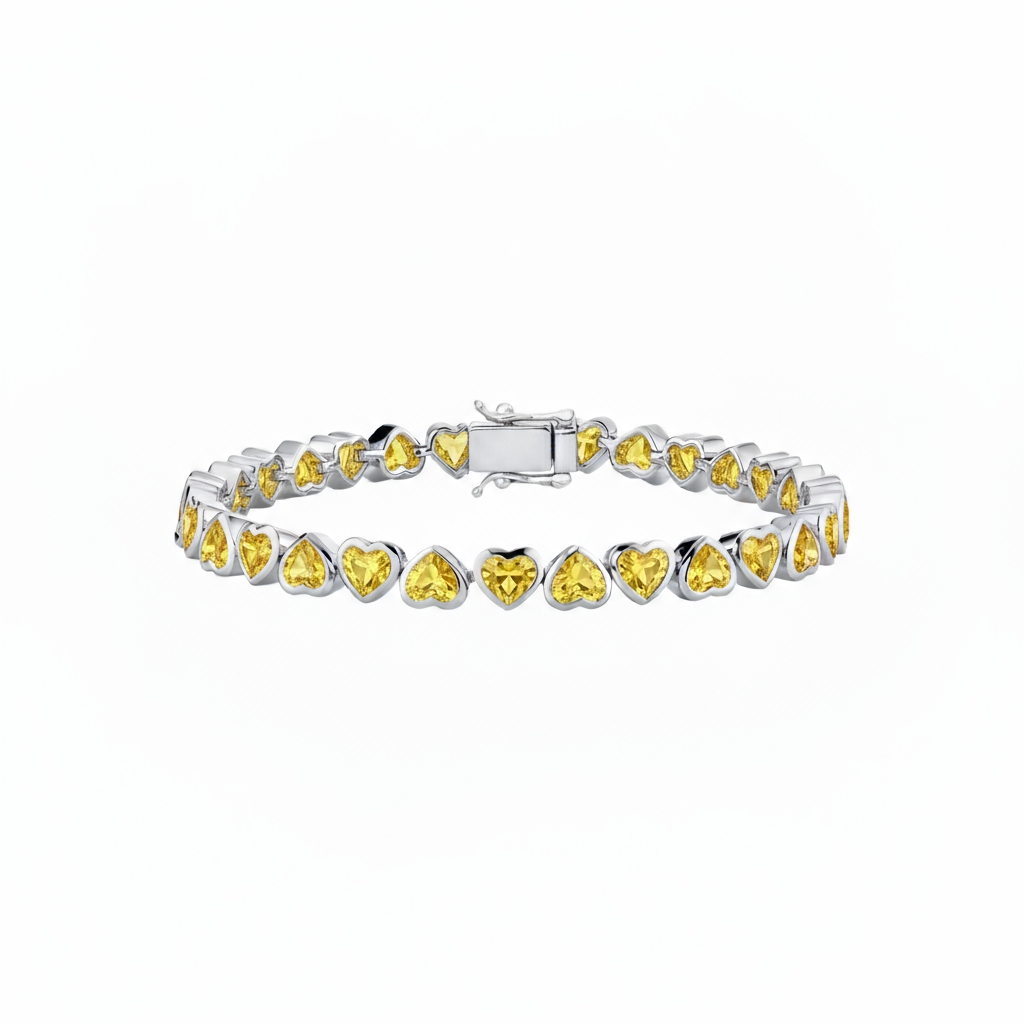 Amore Frame Tennis Bracelet – Yellow Sapphire
