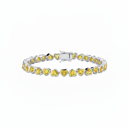 Amore Frame Tennis Bracelet – Yellow Sapphire