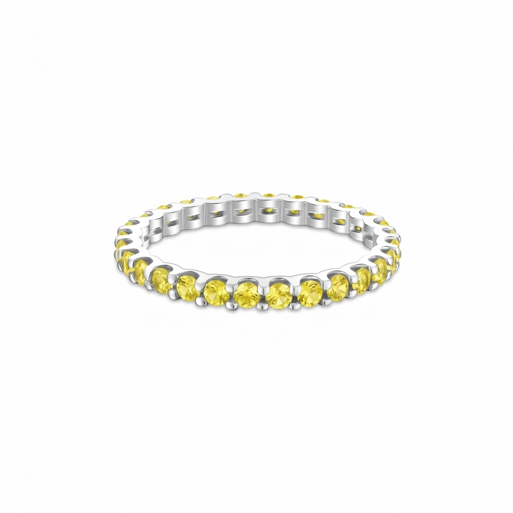 Linea Midi Ring – Yellow Sapphire