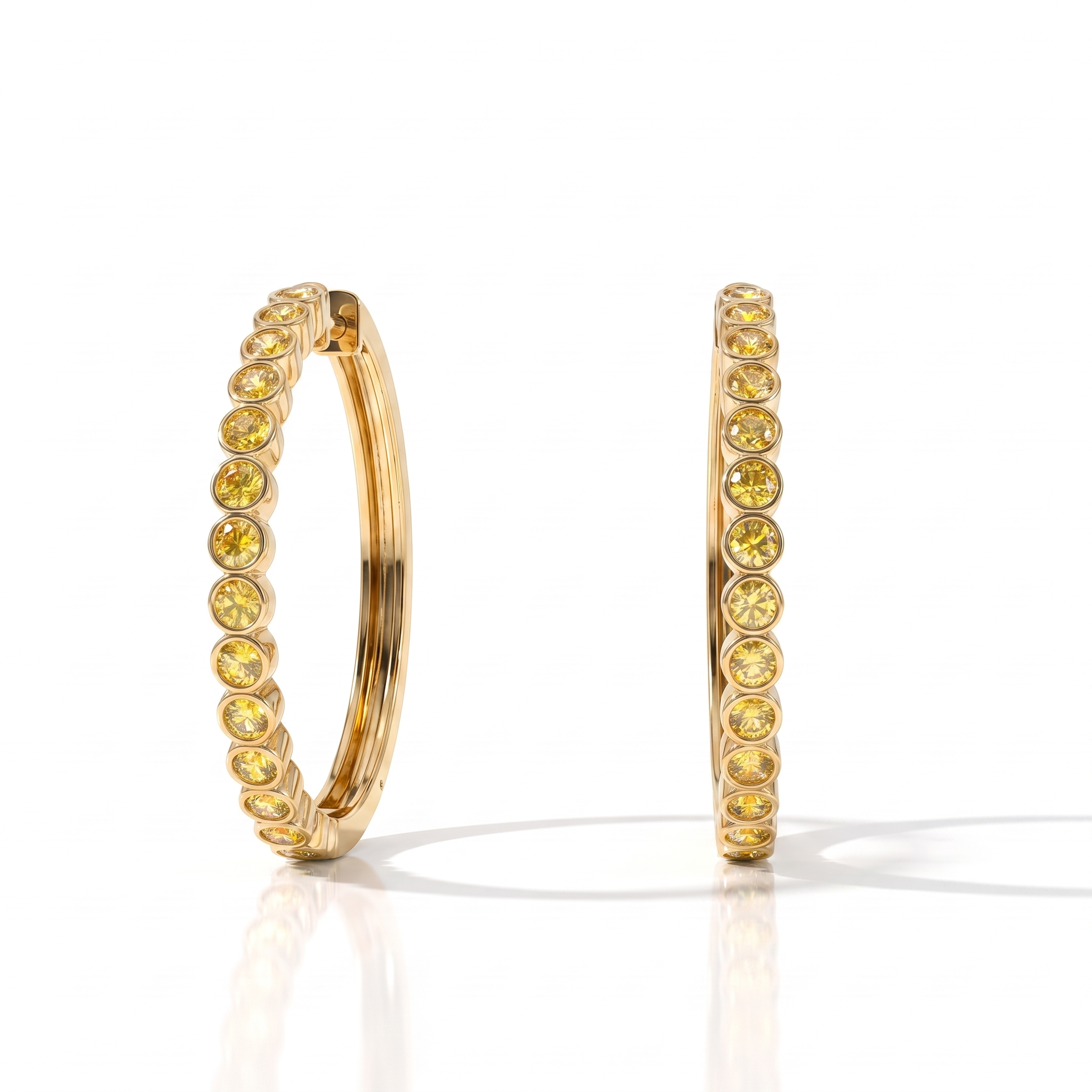Forma Grande Hoop Earrings – Yellow Sapphire