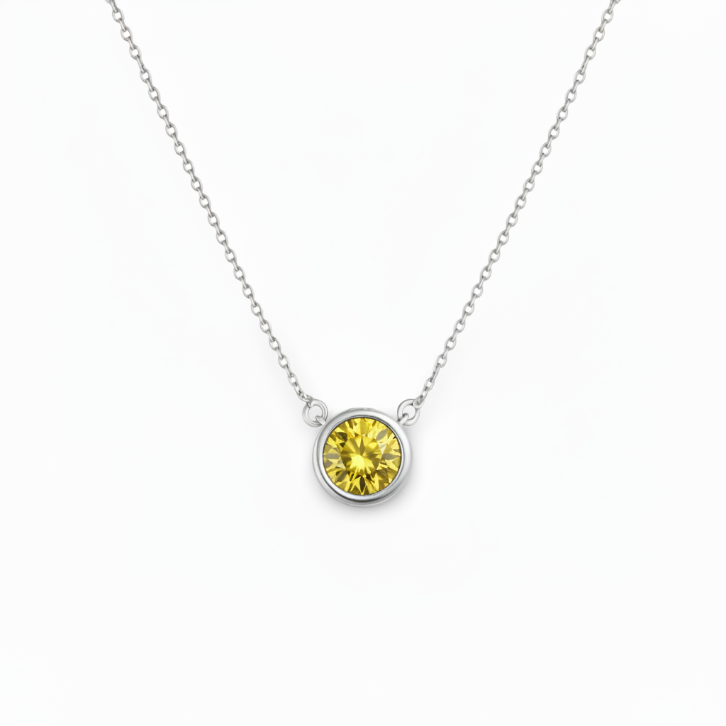 Forma Solitaire Necklace – Yellow Sapphire