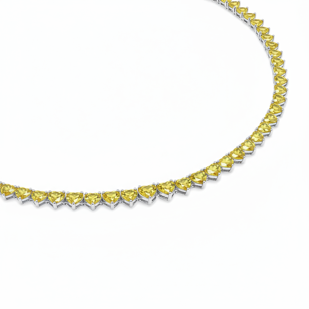 Amore Tennis Necklace – Yellow Sapphire