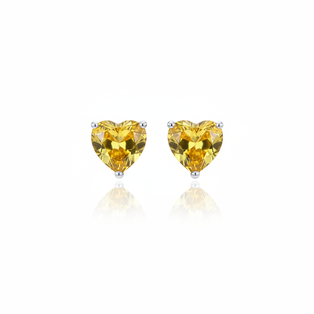 Amore Stud Earrings – Yellow Sapphire