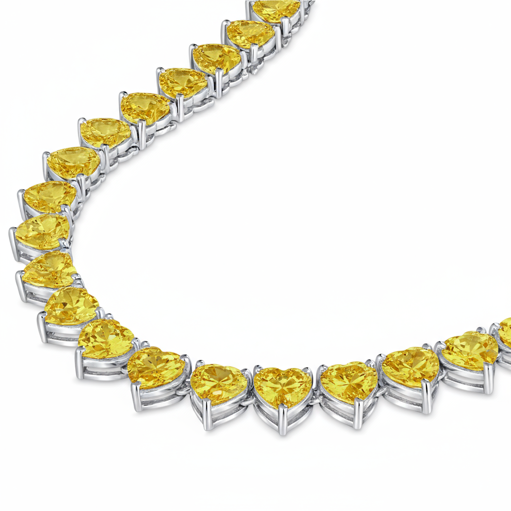 Amore Maxi Tennis Necklace – Yellow Sapphire