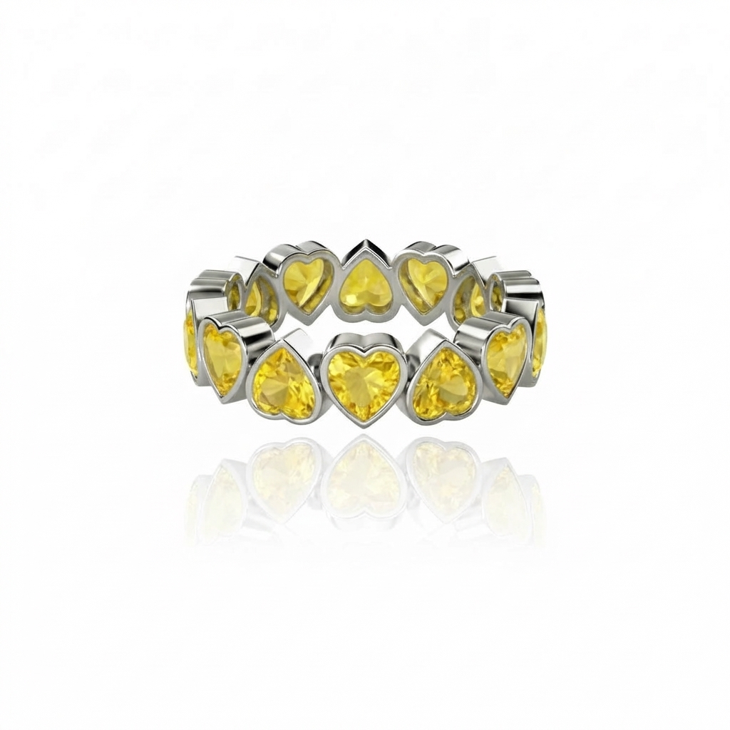 Amore Frame Eternity Ring – Yellow Sapphire