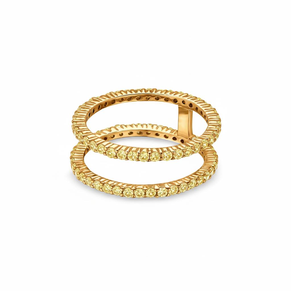 Linea Double Ring – Yellow Sapphire