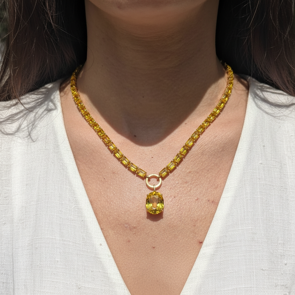 Nexus Tennis Necklace – Yellow Sapphire