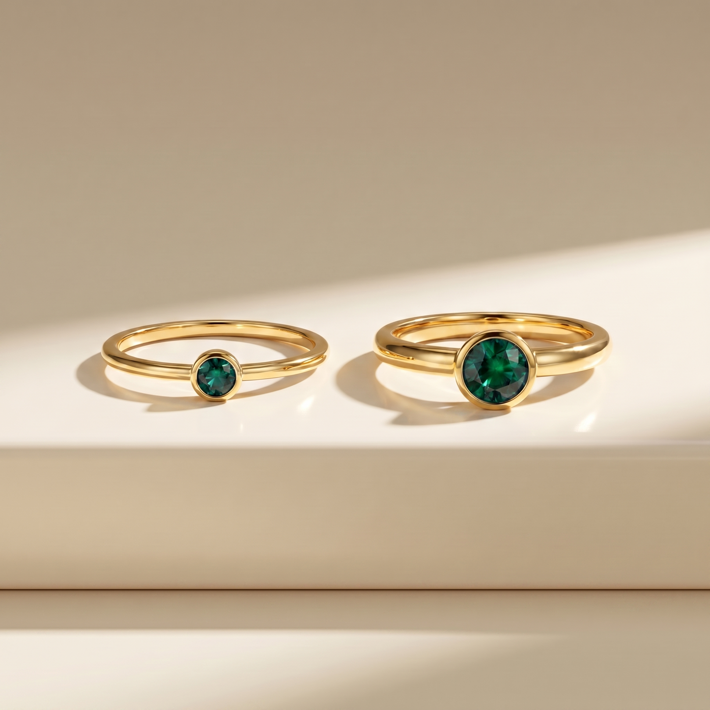 Forma Solitaire Ring – Zambian Green Emerald