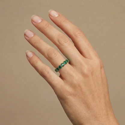 Linea Maxi Ring – Zambian Green Emerald