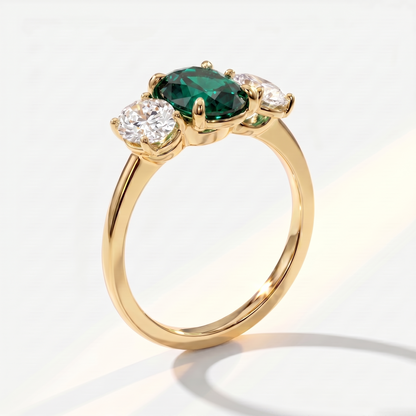 Velara Trilogy Ring – Zambian Green Emerald