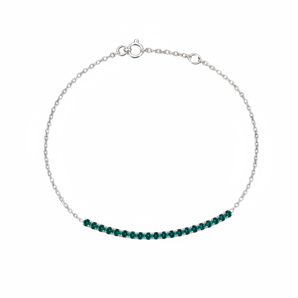 Juno Half Tennis Bracelet – Zambian Green Emerald