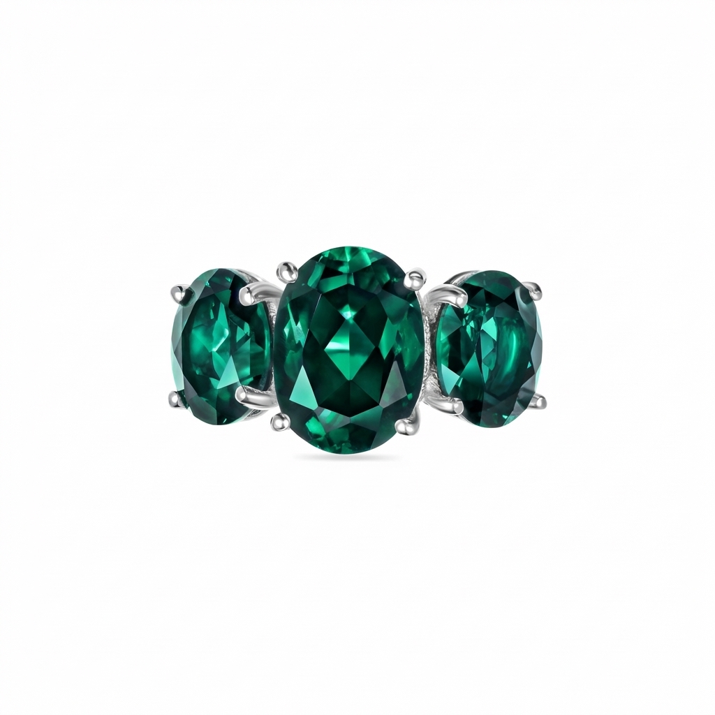 Velara Grand Trilogy Ring – Zambian Green Emerald
