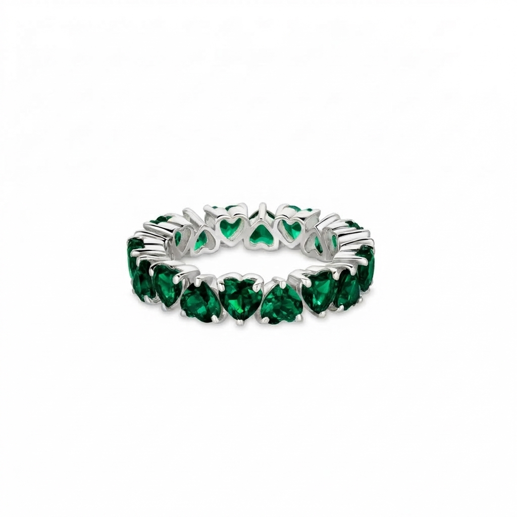 Amore Eternity Ring – Zambian Green Emerald