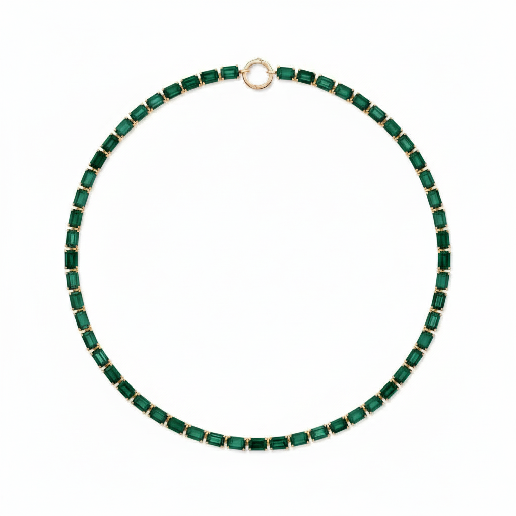 Nexus Tennis Necklace – Zambian Green Emerald