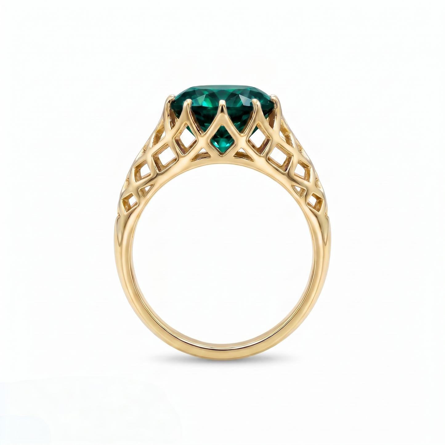 Juno Trellis Ring – Zambian Green Emerald