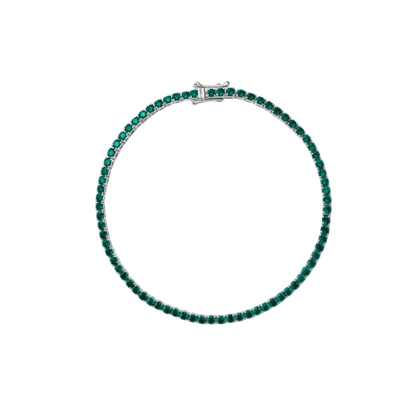 Juno Mini Tennis Bracelet – Zambian Green Emerald