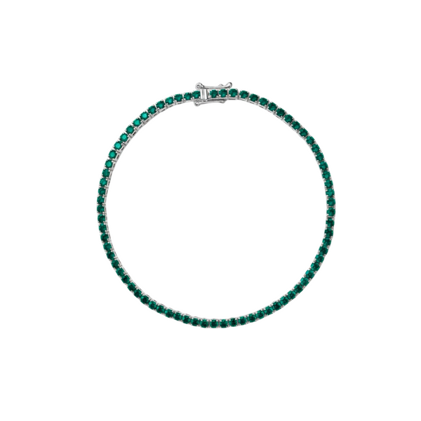 Juno Mini Tennis Bracelet – Zambian Green Emerald