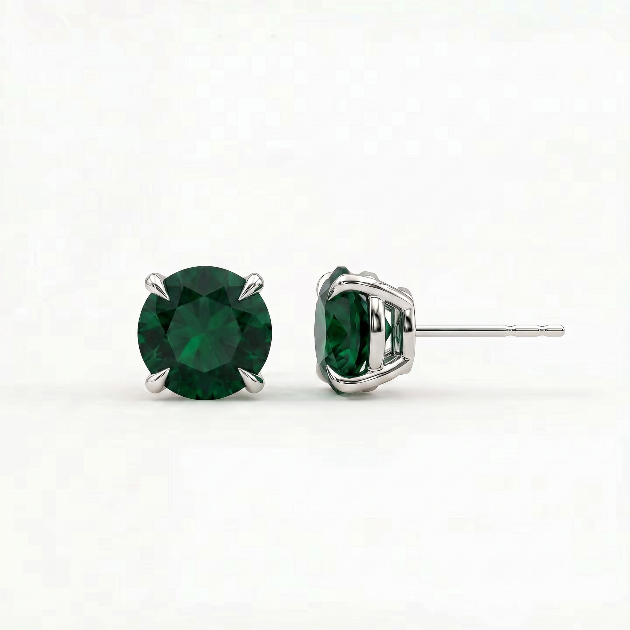Juno Stud Earrings – Zambian Green Emerald