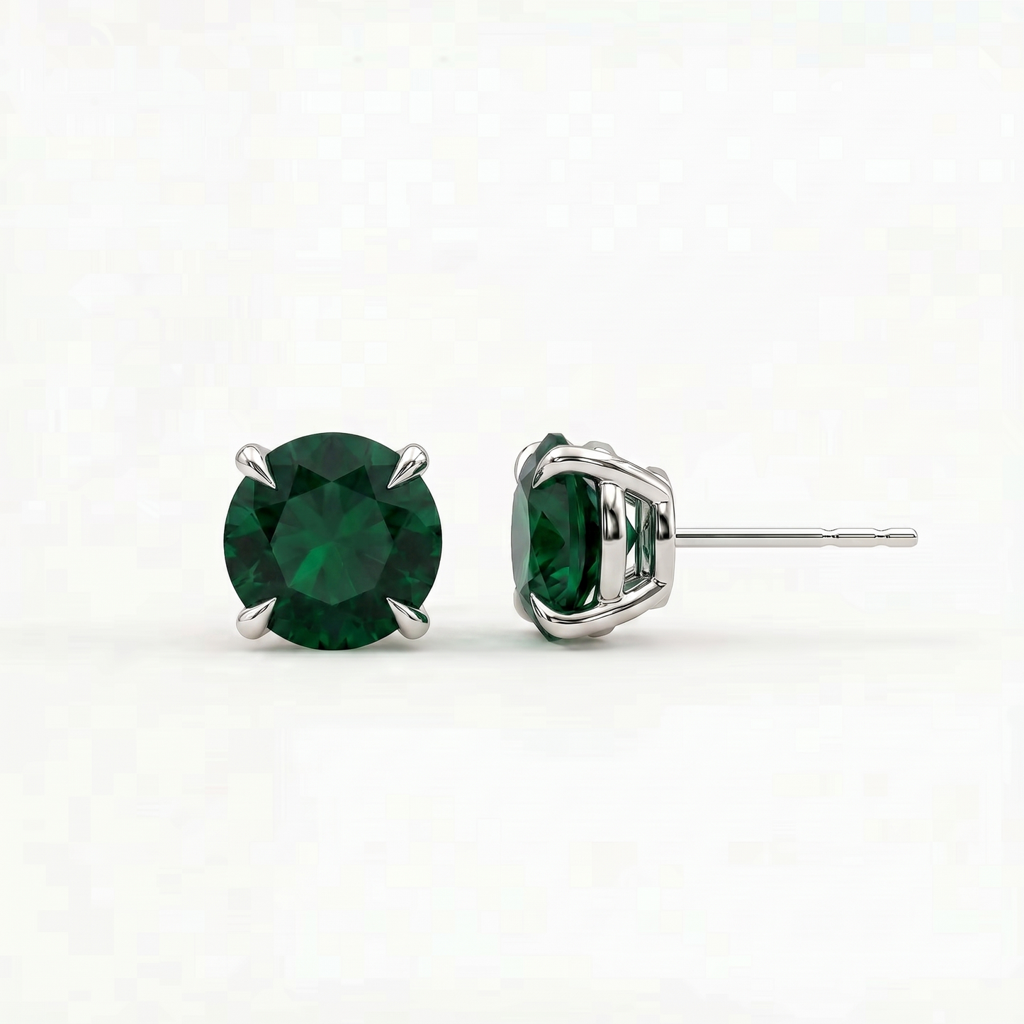 Juno Stud Earrings – Zambian Green Emerald