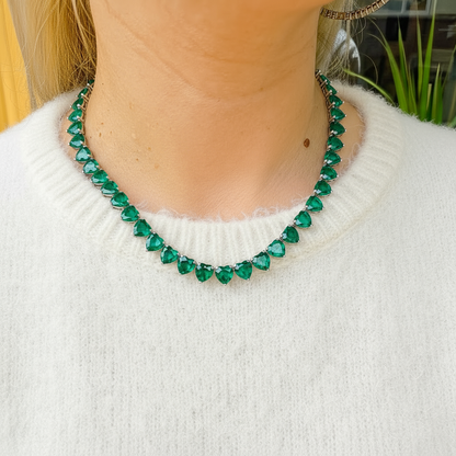 Amore Maxi Tennis Necklace – Zambian Green Emerald