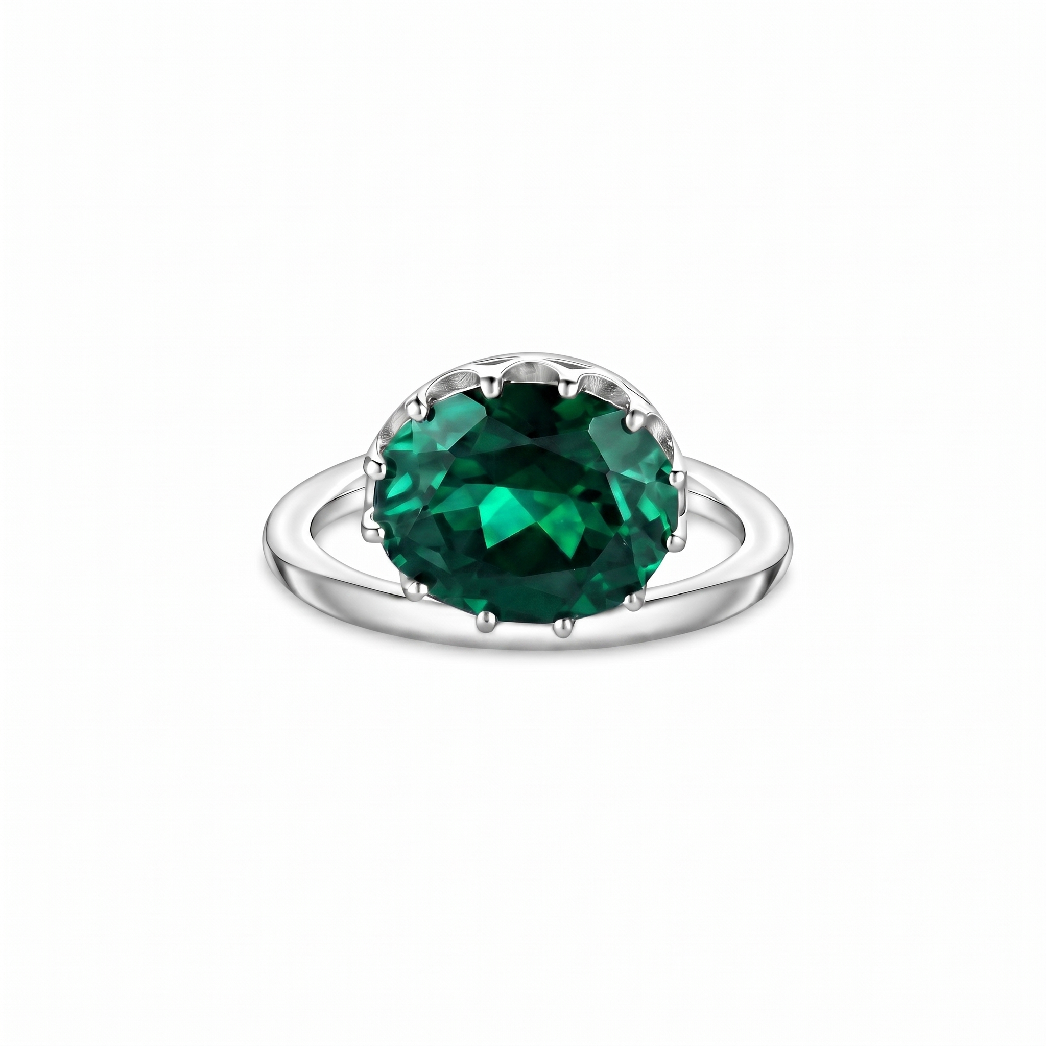 Velara Satellite Ring – Zambian Green Emerald