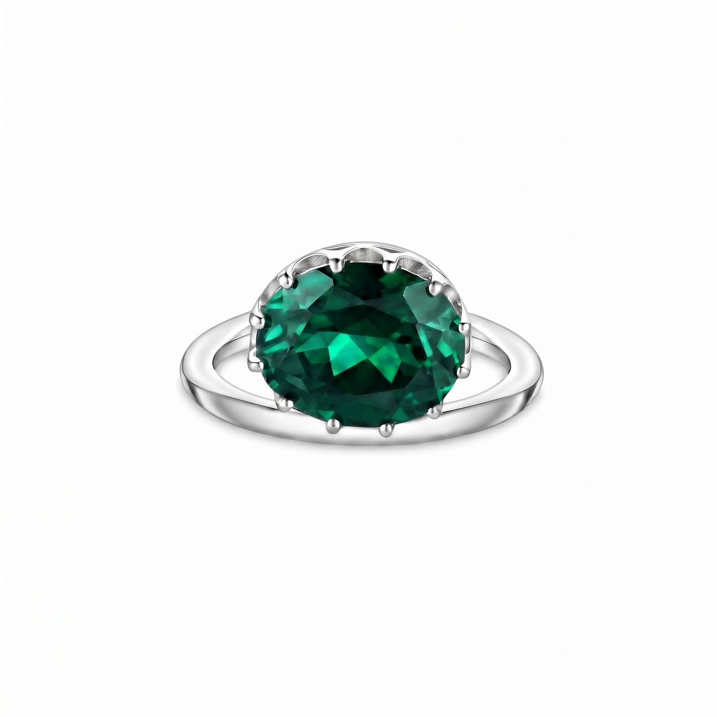 Velara Satellite Ring – Zambian Green Emerald