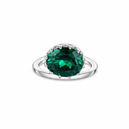 Velara Satellite Ring – Zambian Green Emerald