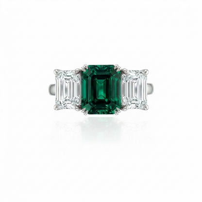 Nexus Trilogy Ring – Zambian Green Emerald