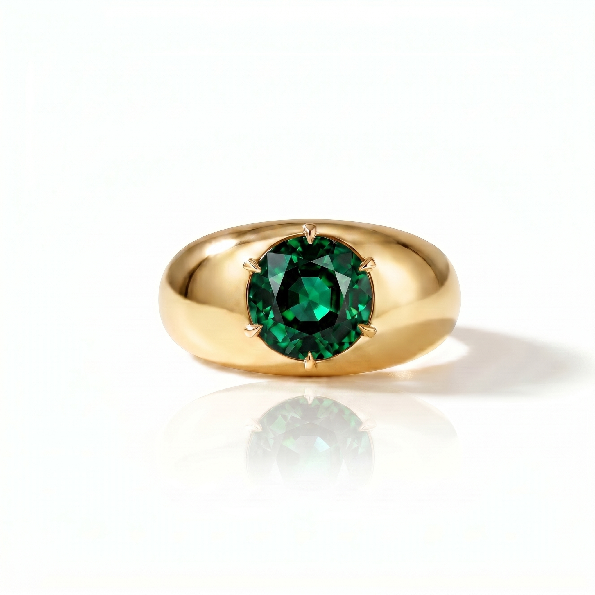Juno Grand Dome Ring – Zambian Green Emerald