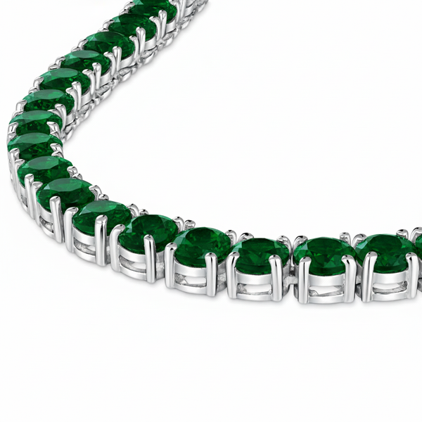 Juno Maxi Tennis Necklace – Zambian Green Emerald