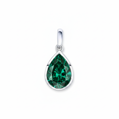 Nova Bold Solitaire Pendant – Zambian Green Emerald