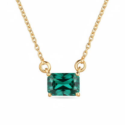 Nexus Solitaire Necklace – Zambian Green Emerald