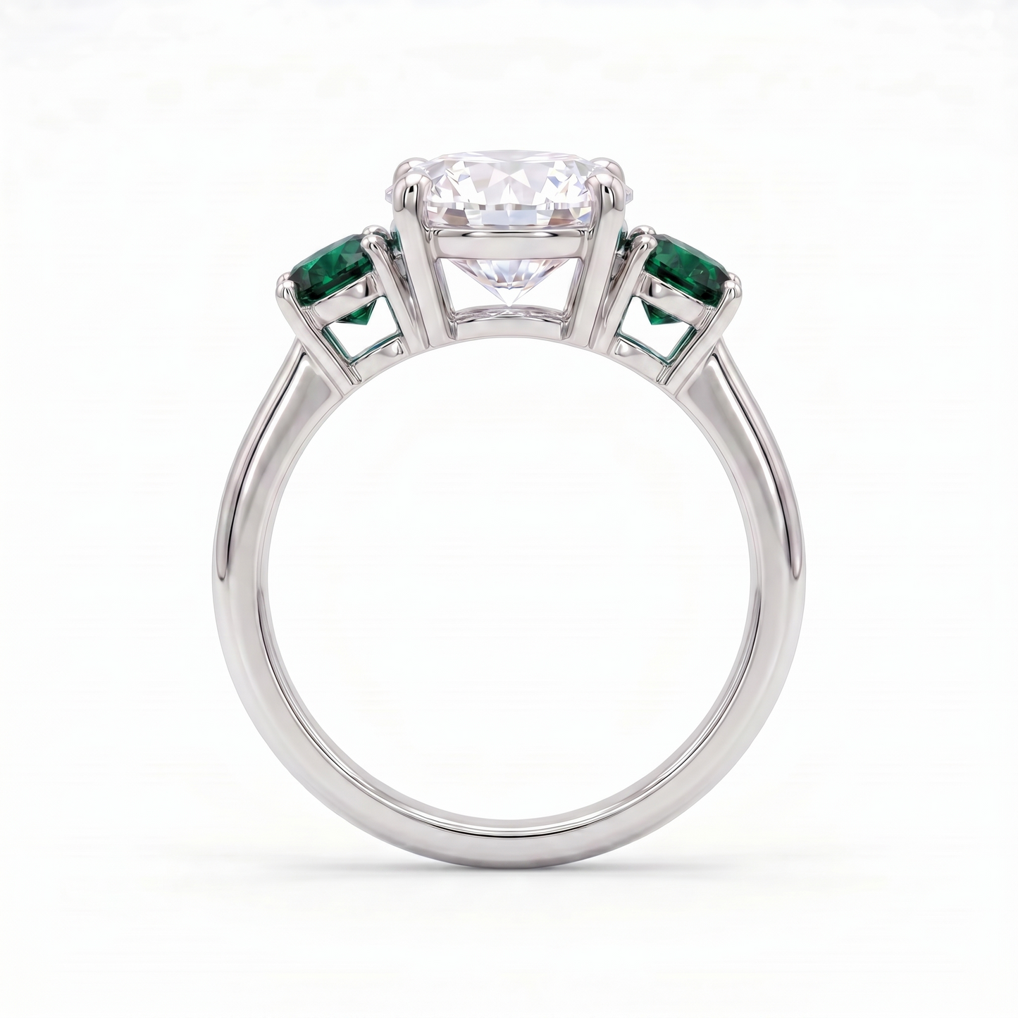 Juno Trilogy Ring – Zambian Green Emerald