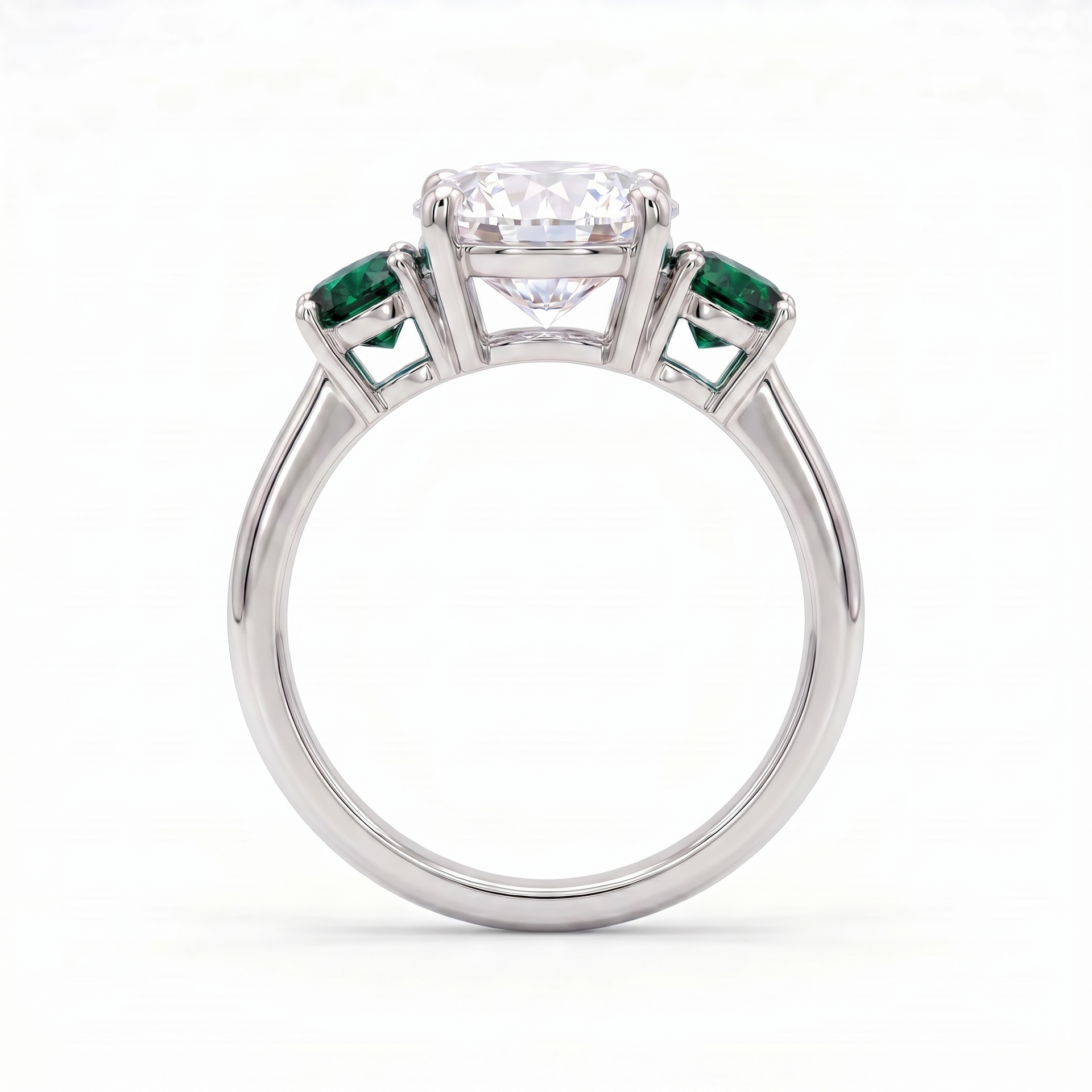 Juno Trilogy Ring – Zambian Green Emerald