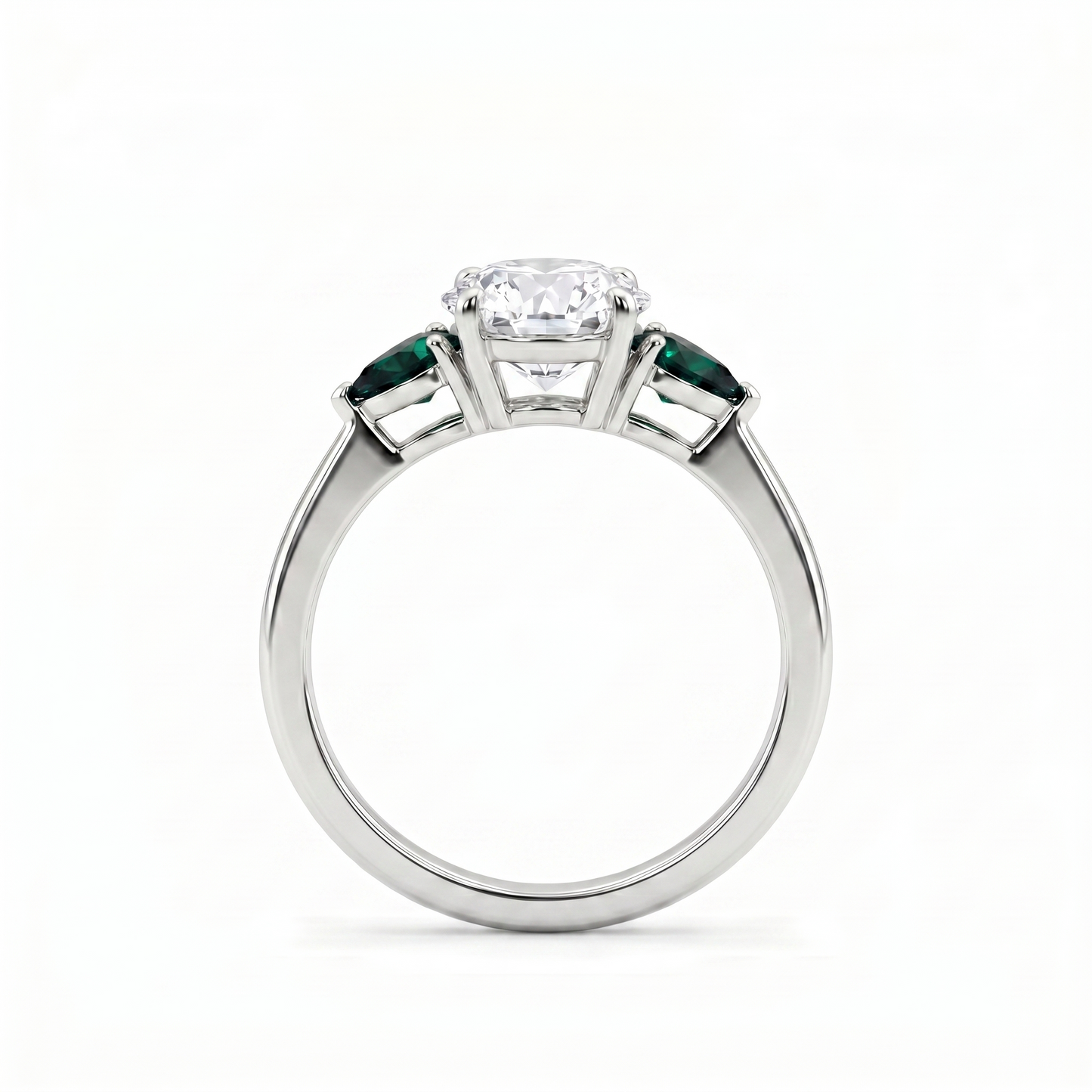 Juno Trio Ring – Zambian Green Emerald