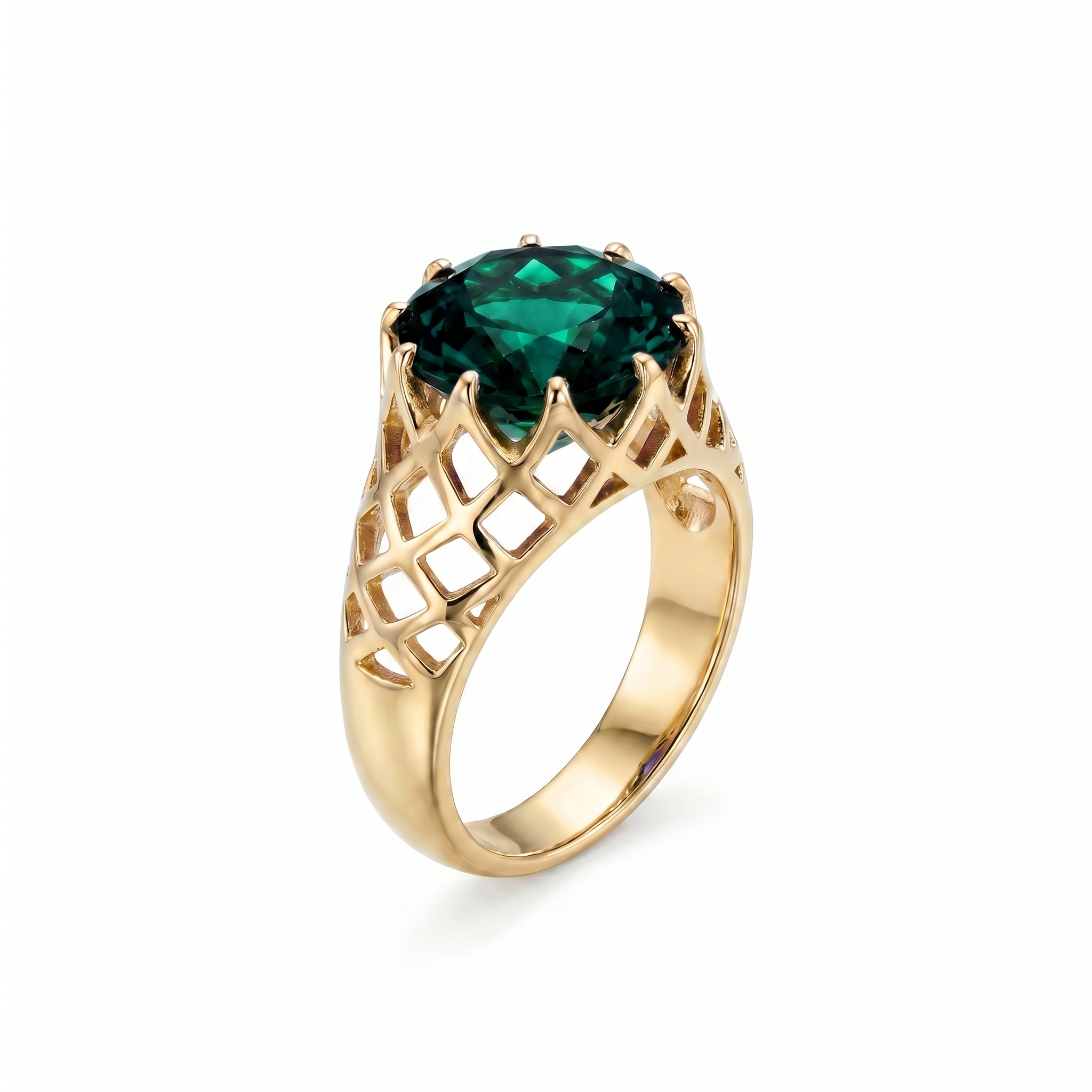 Juno Trellis Ring – Zambian Green Emerald