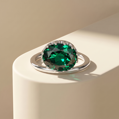 Velara Satellite Ring – Zambian Green Emerald