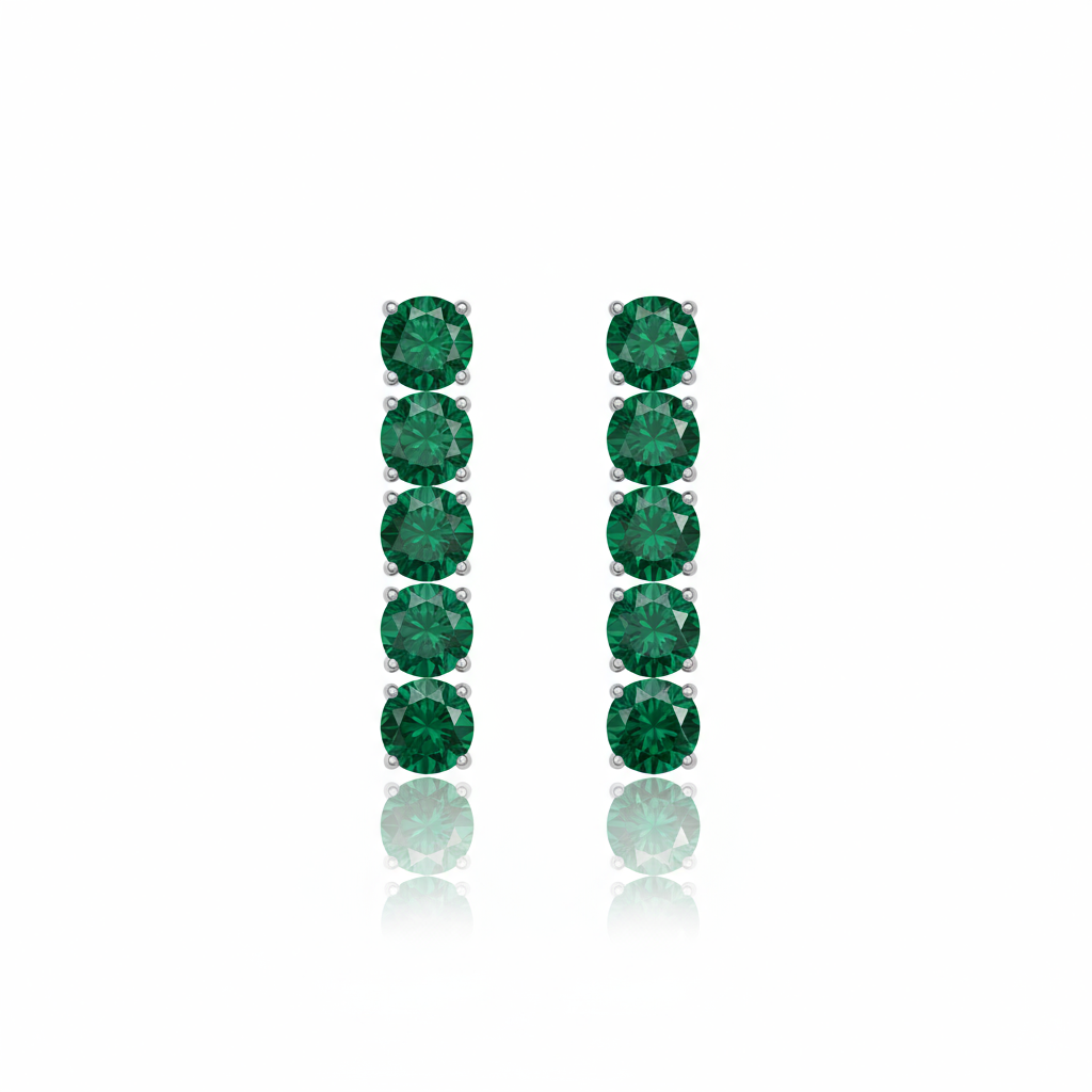 Juno Tennis Charm Earrings – Zambian Green Emerald